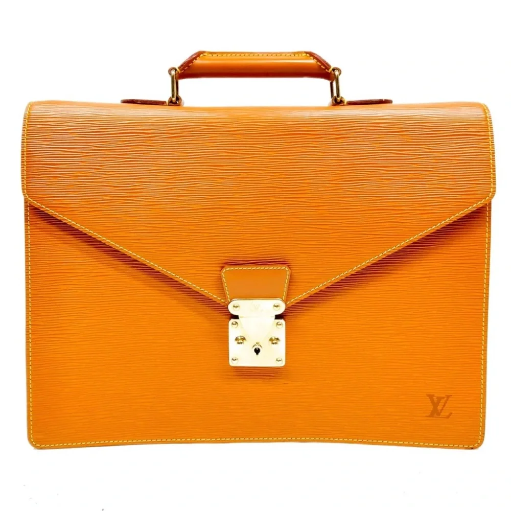 LOUIS VUITTON Ambassador Cipango Gold Epi Leather Business Briefcase Laptop Bag